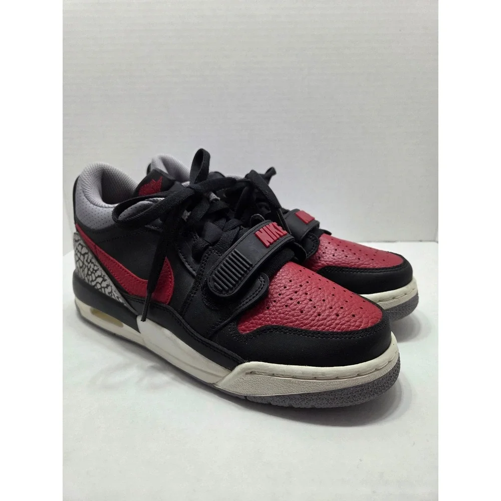 Jordan Legacy 312 Low Bred Black Red Elephant Print Kids 6Y CD9054-006